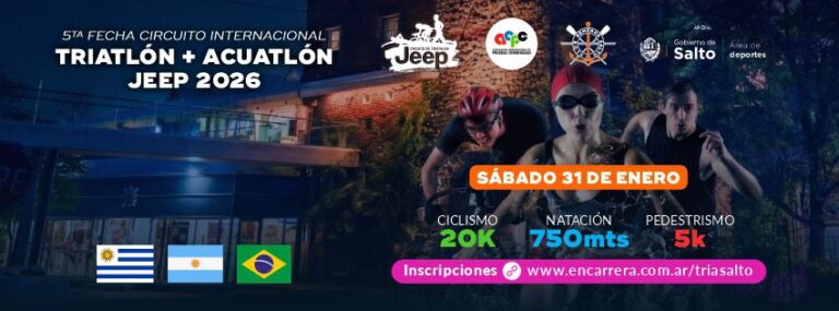GRAN EXPECTATIVA POR UNA FECHA DEL TRIATLON JEEP EN SALTO QUE HARÁ HISTORIA